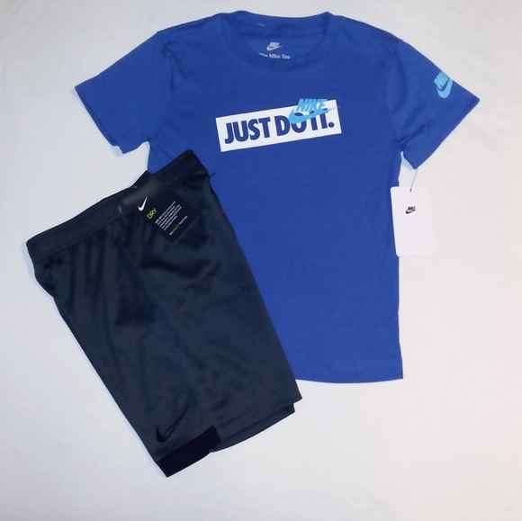 Nike Boys Youth 2pc Short & Tee Set - 7y - Picture 1 of 5